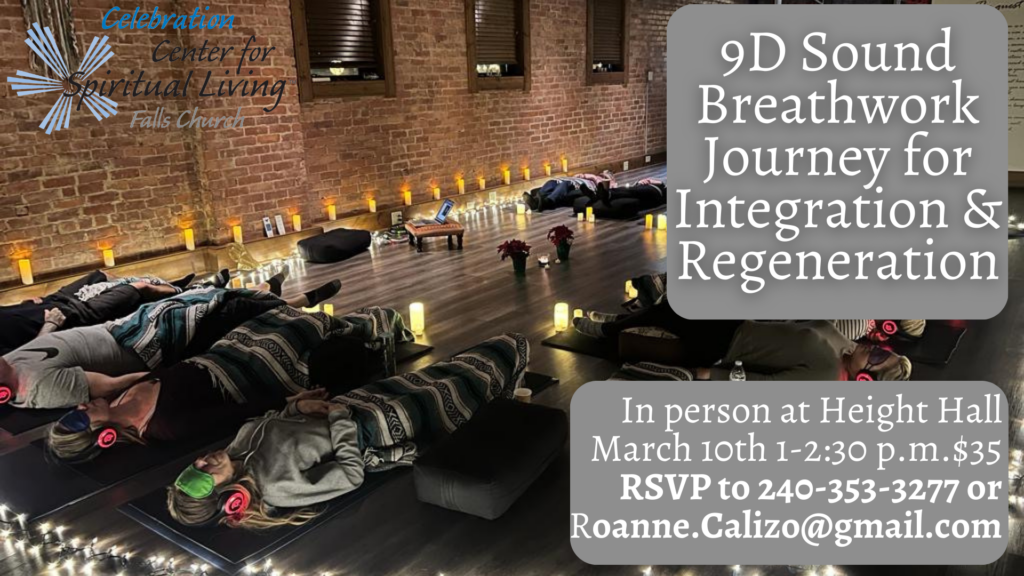 People meditating in a candlelit room.