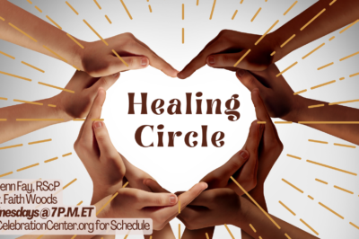 Hands forming a circle around 'Healing Circle' text.