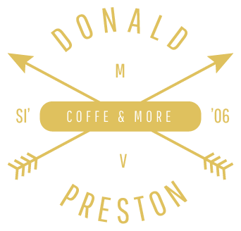 Vintage logo with crossed arrows and names Donald and Preston.