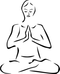 A cartoon-style image of a girl with a ponytail, smiling with closed eyes.